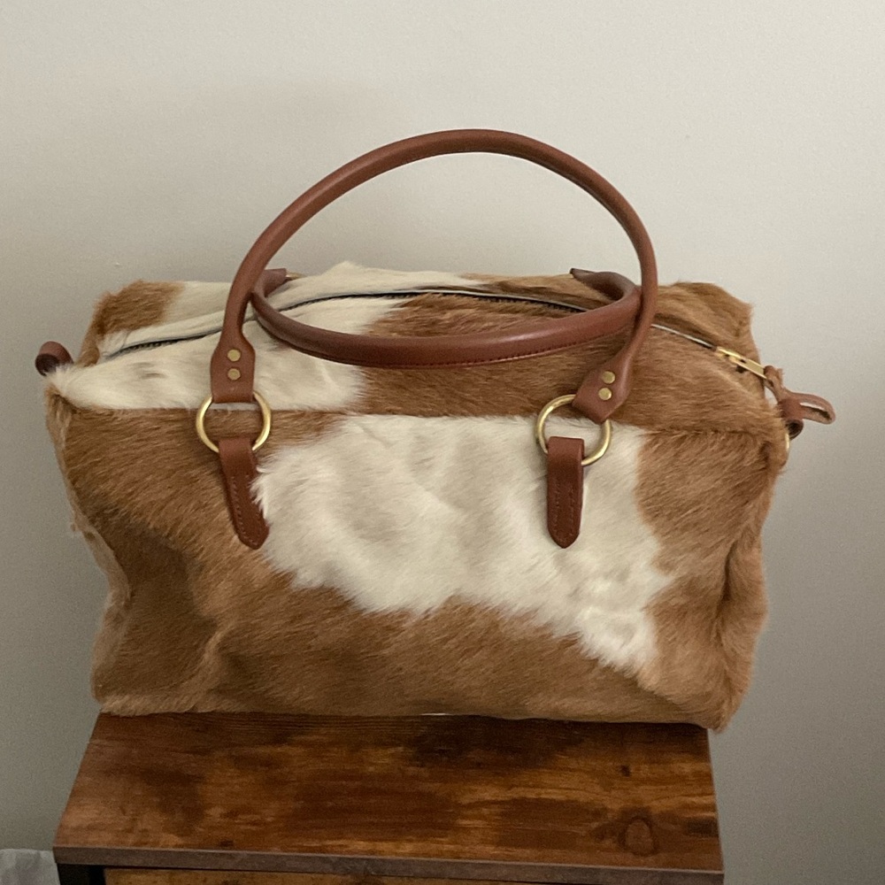 Wild Goose hair on hide travel bag